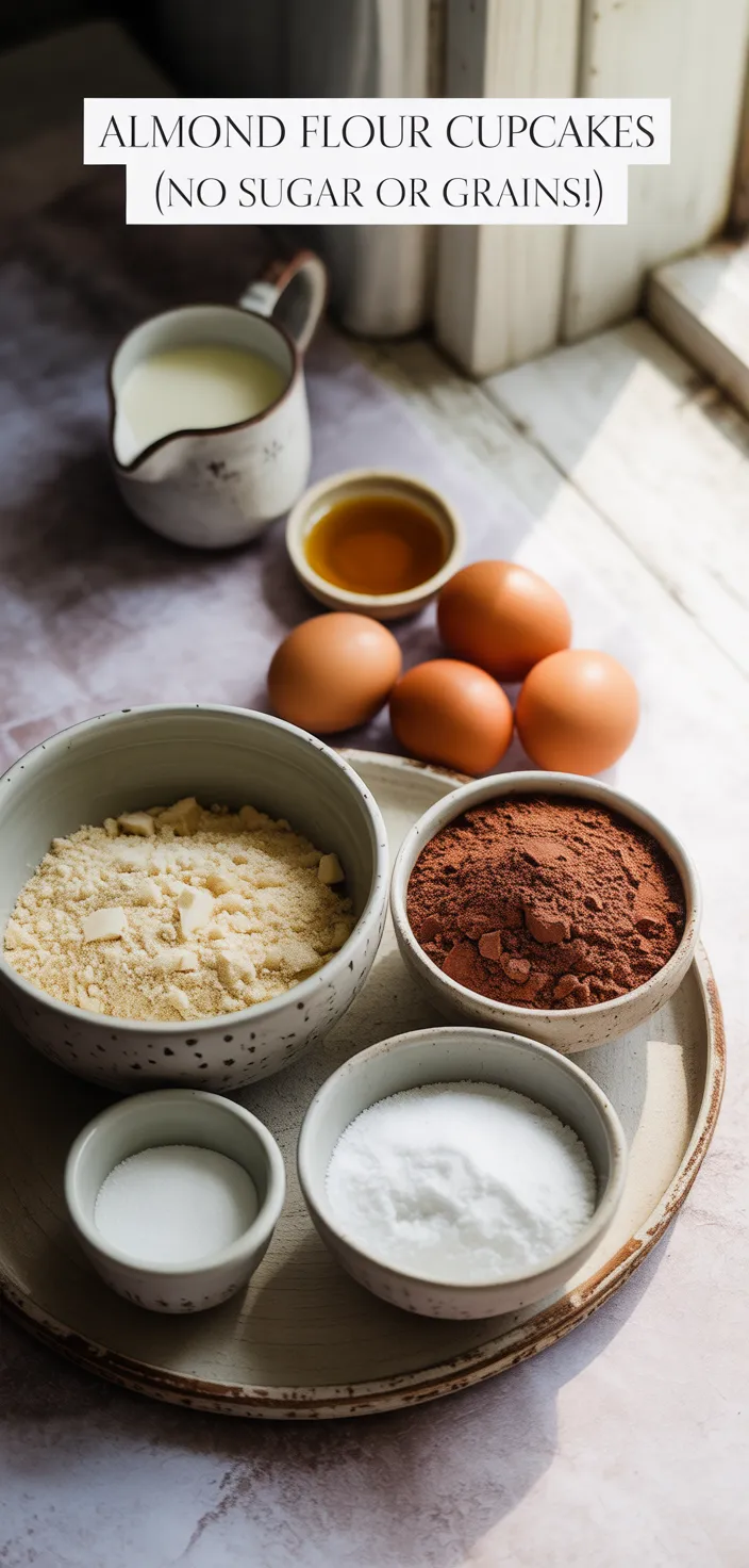 Ingredients photo for Almond Flour Cupcakes (NO Sugar Or Grains!) Recipe