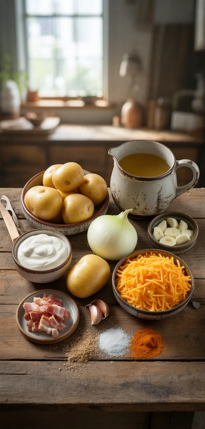 Ingredients photo for Crockpot Potato Soup Recipe