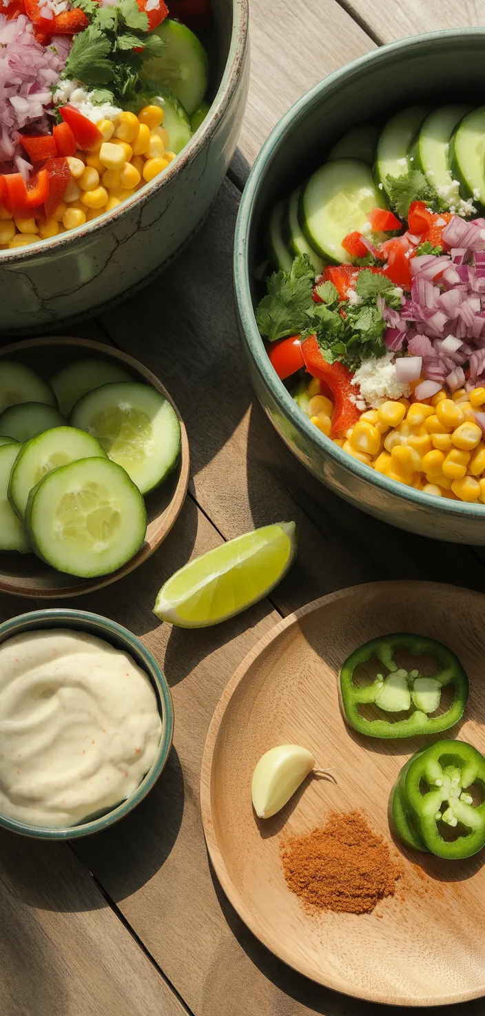 Ingredients photo for Mexican Cucumber Salad Recipe