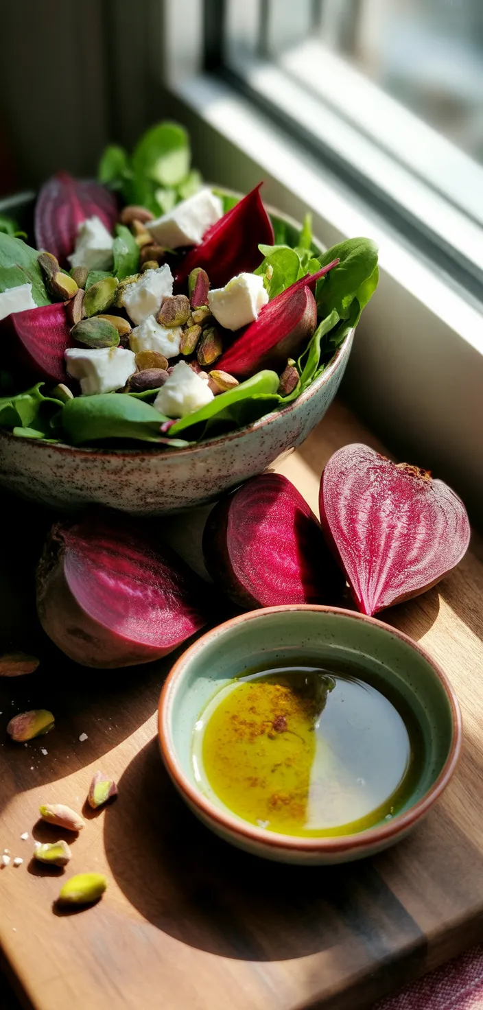Ingredients photo for Roasted Beet Salad With Goat Cheese & Pistachios Recipe