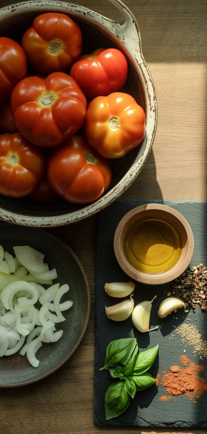 Ingredients photo for Roasted Tomato Basil Soup Recipe