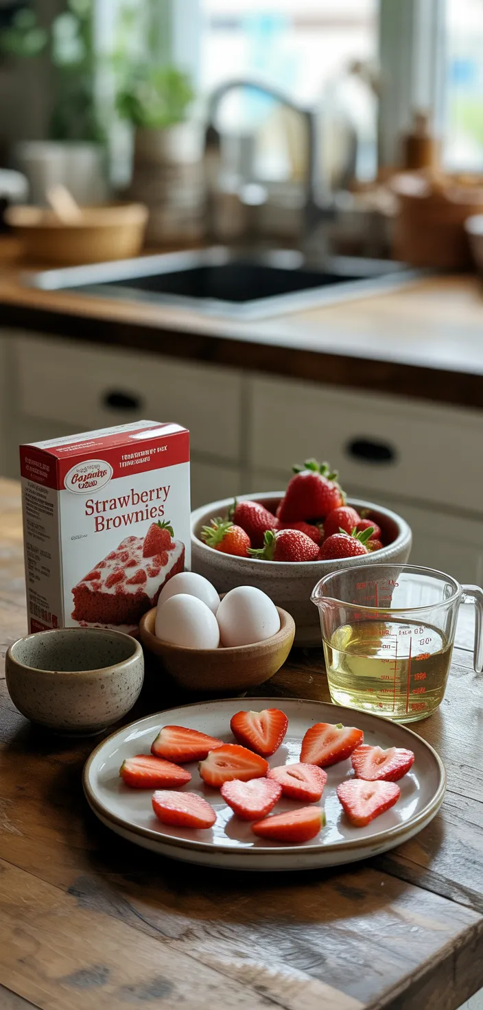 Ingredients photo for Strawberry Brownies Recipe