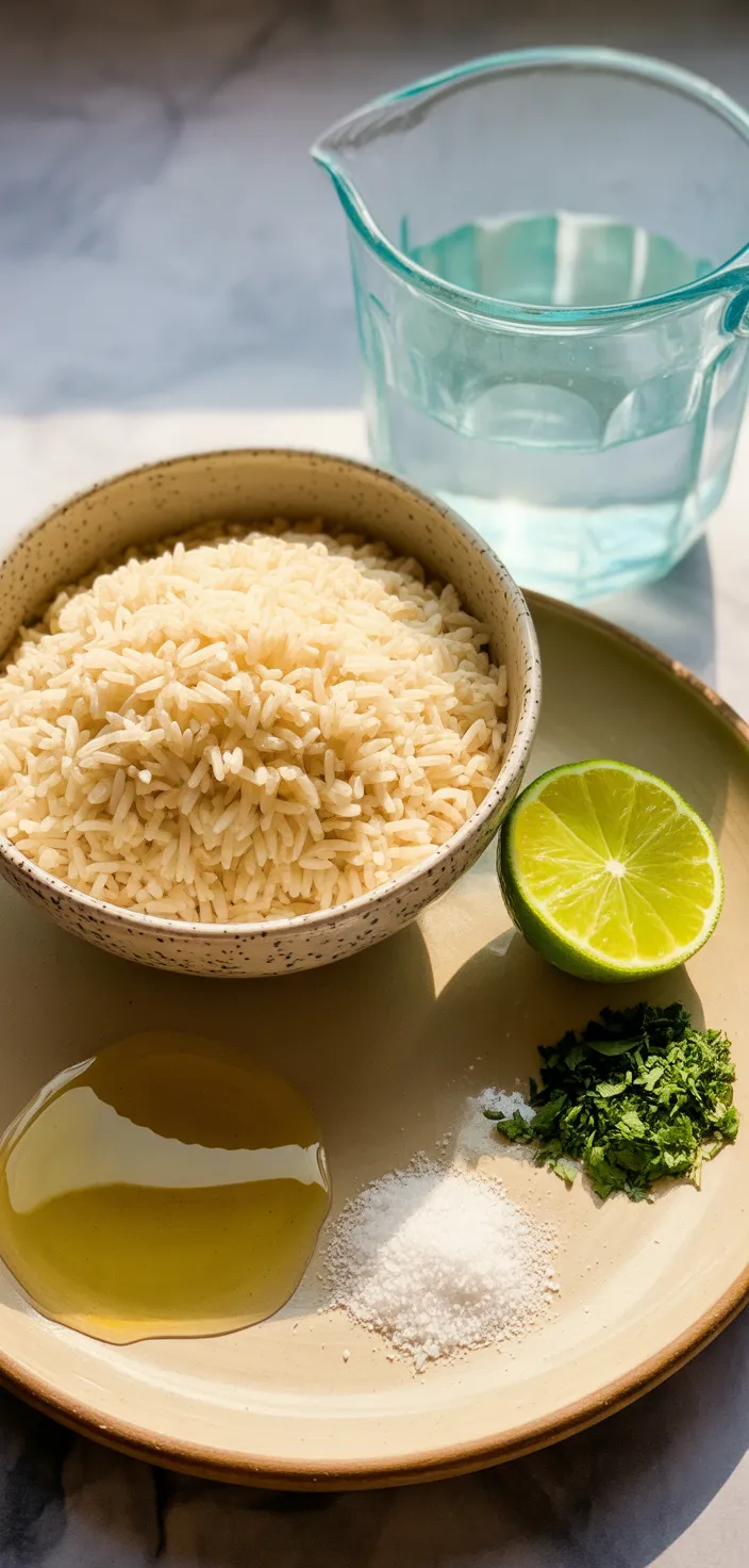 Ingredients photo for Better Than Chipotle's Cilantro Lime Rice (Copycat Recipe)