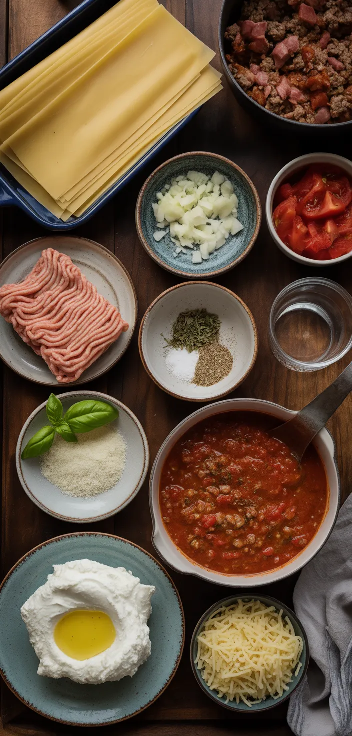 Ingredients photo for Classic Homemade Lasagna With Meat Sauce Recipe