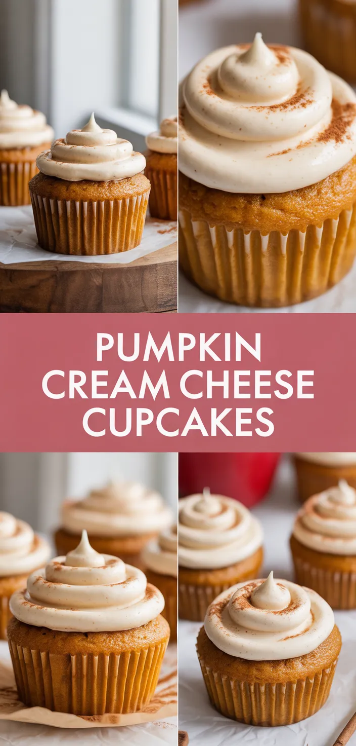 A photo of Pumpkin Cupcakes With Cinnamon Cream Cheese Frosting Recipe