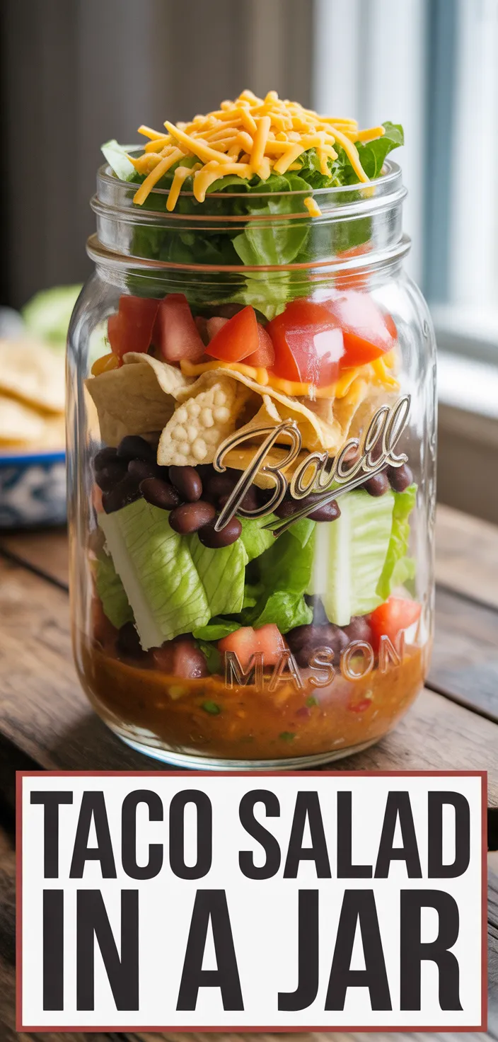 A photo of Taco Salad In A Jar Recipe