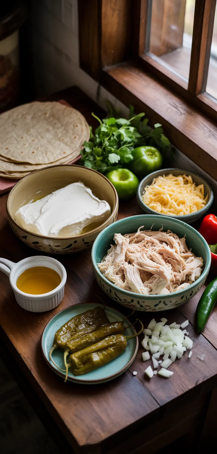 Ingredients photo for Green Enchiladas {with A Chicken Cream Cheese Filling} Recipe