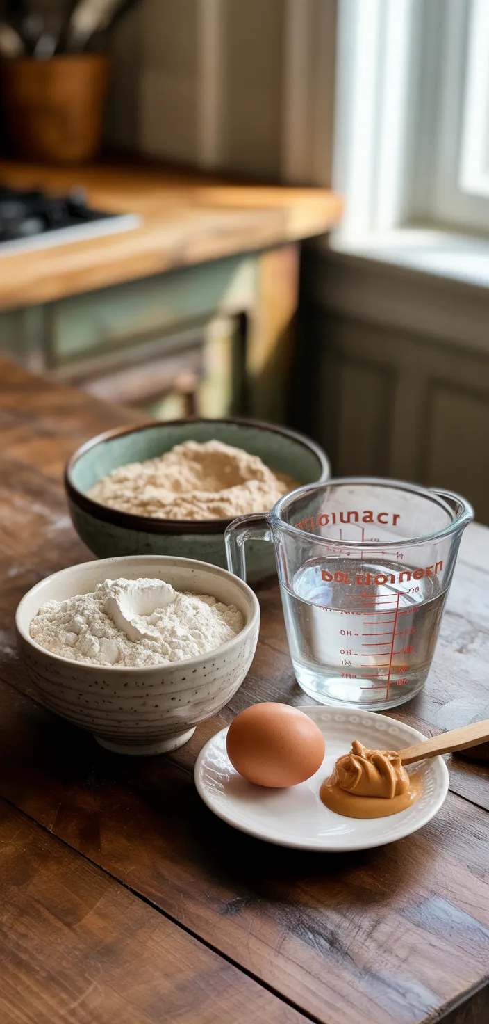 Ingredients photo for Homemade Peanut Butter Dog Treats Recipe