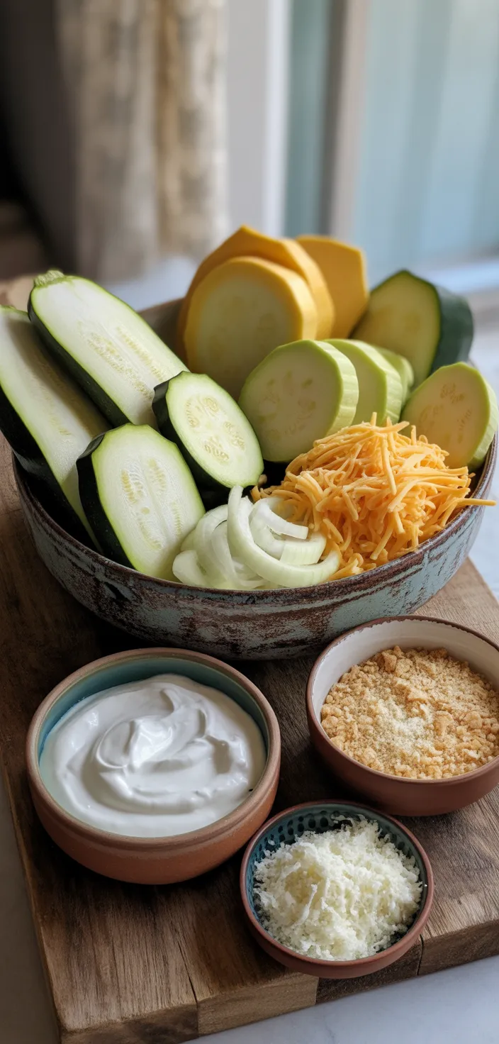 Ingredients photo for Zucchini And Squash Casserole Recipe
