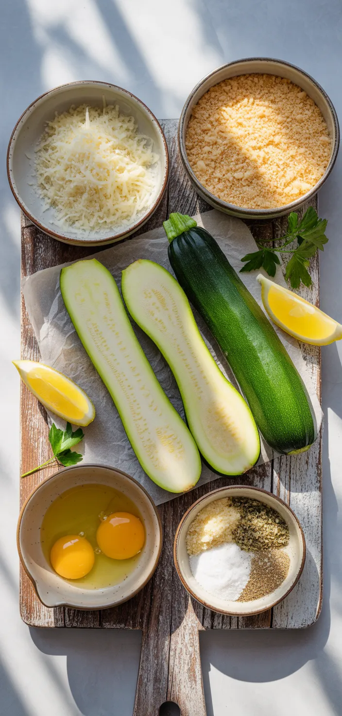 Ingredients photo for Baked Parmesan Zucchini (Christmas Recipe & Thanksgiving Recipe)