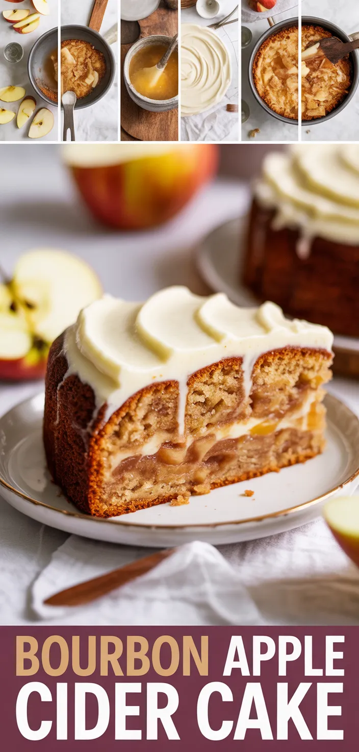 A photo of Bourbon Apple Cider Cake With Bourbon Cream Cheese Frosting Recipe