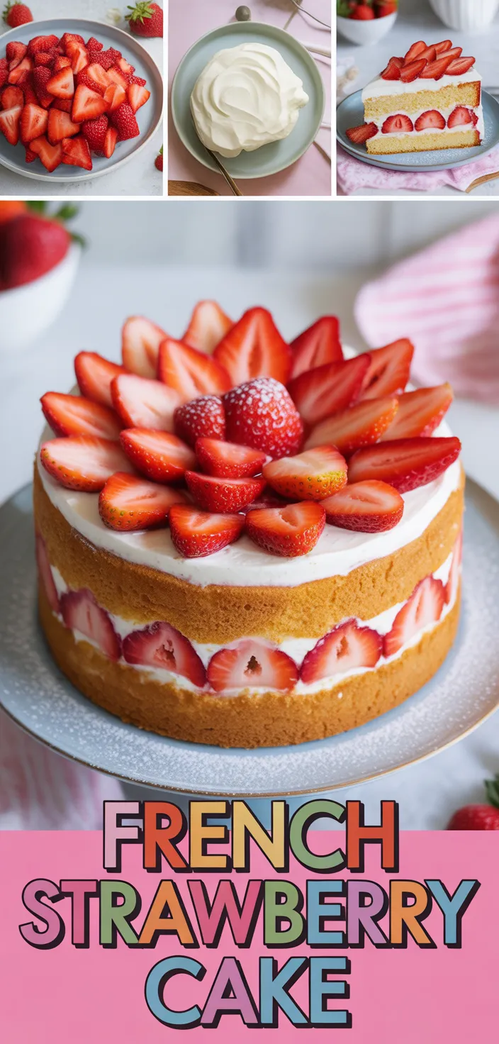 A photo of French Strawberry Cake Recipe