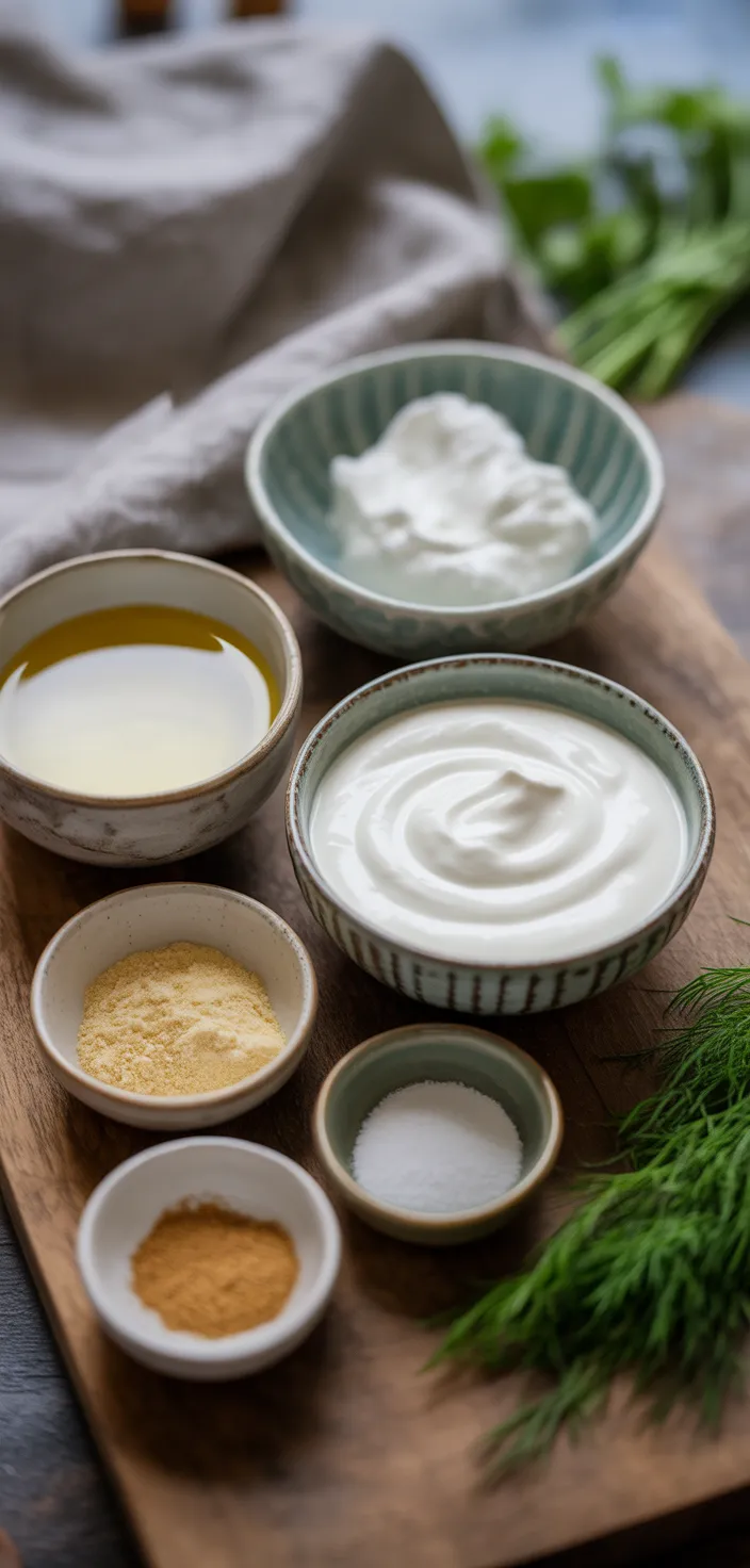 Ingredients photo for Healthy Ranch Dressing Recipe