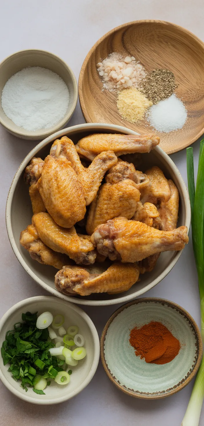 Ingredients photo for How To Make Super Crispy Air Fryer Wings Recipe