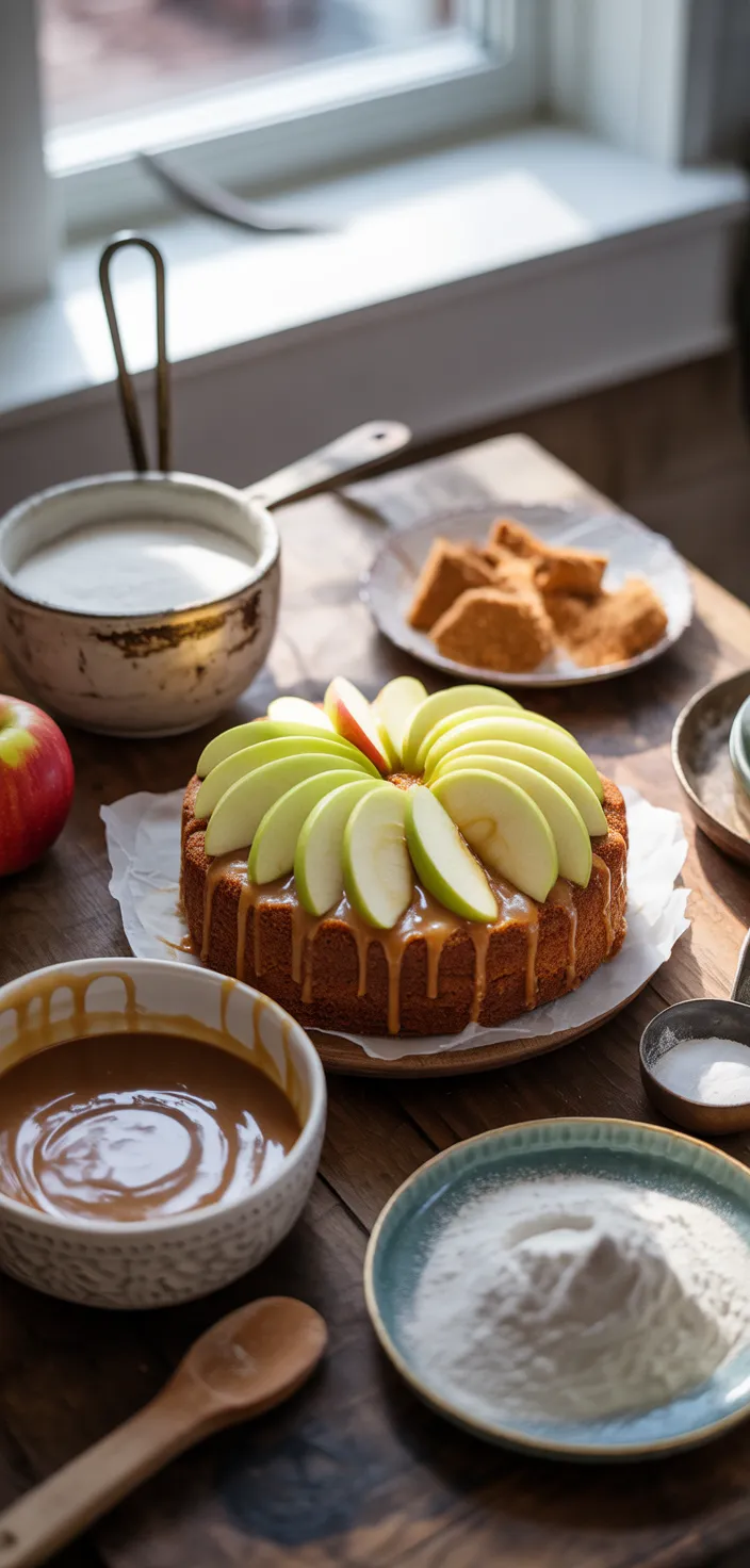 Ingredients photo for Apple Cider Cake With Salted Caramel Buttercream Recipe