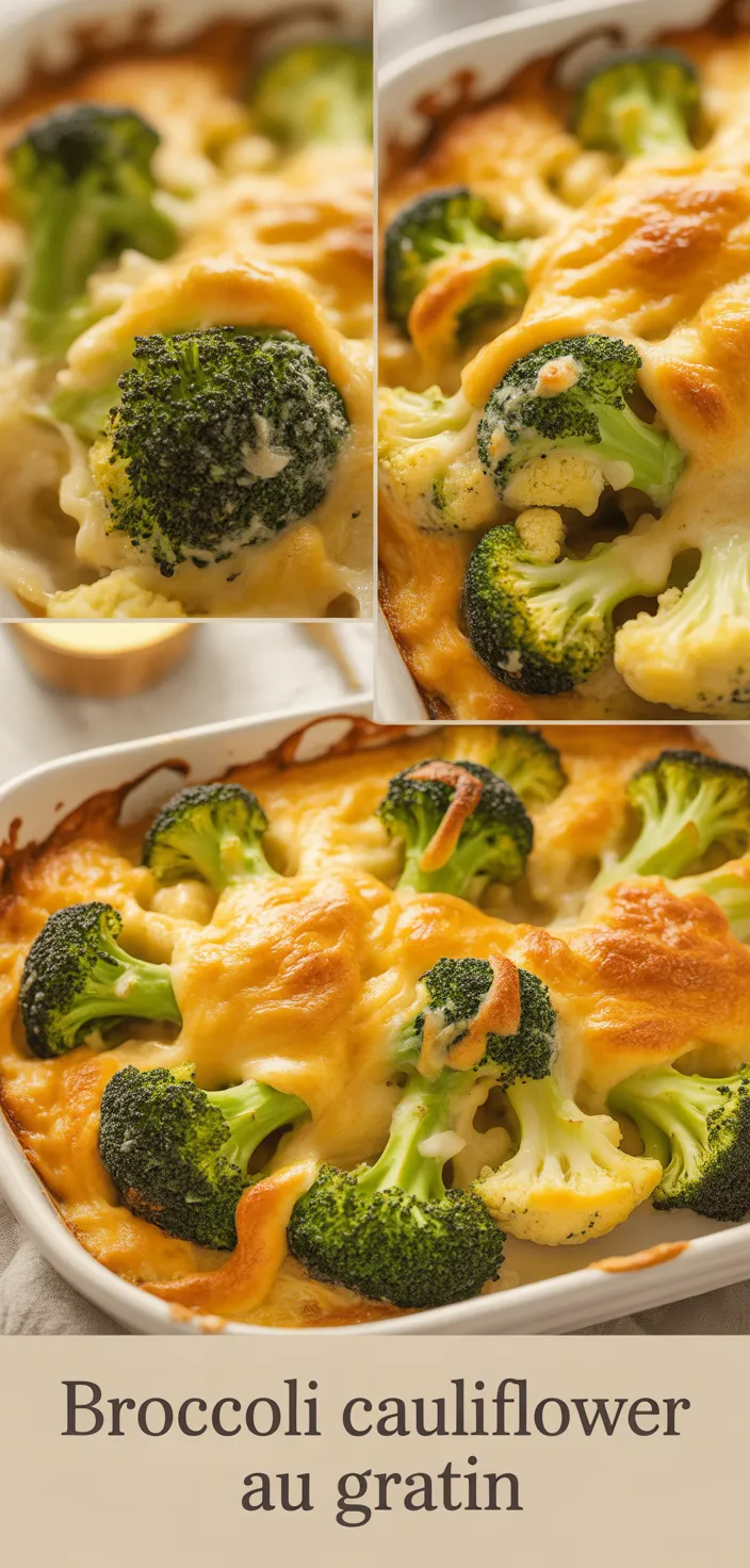 A photo of Broccoli Cauliflower Bake (Vegetable Au Gratin) Recipe