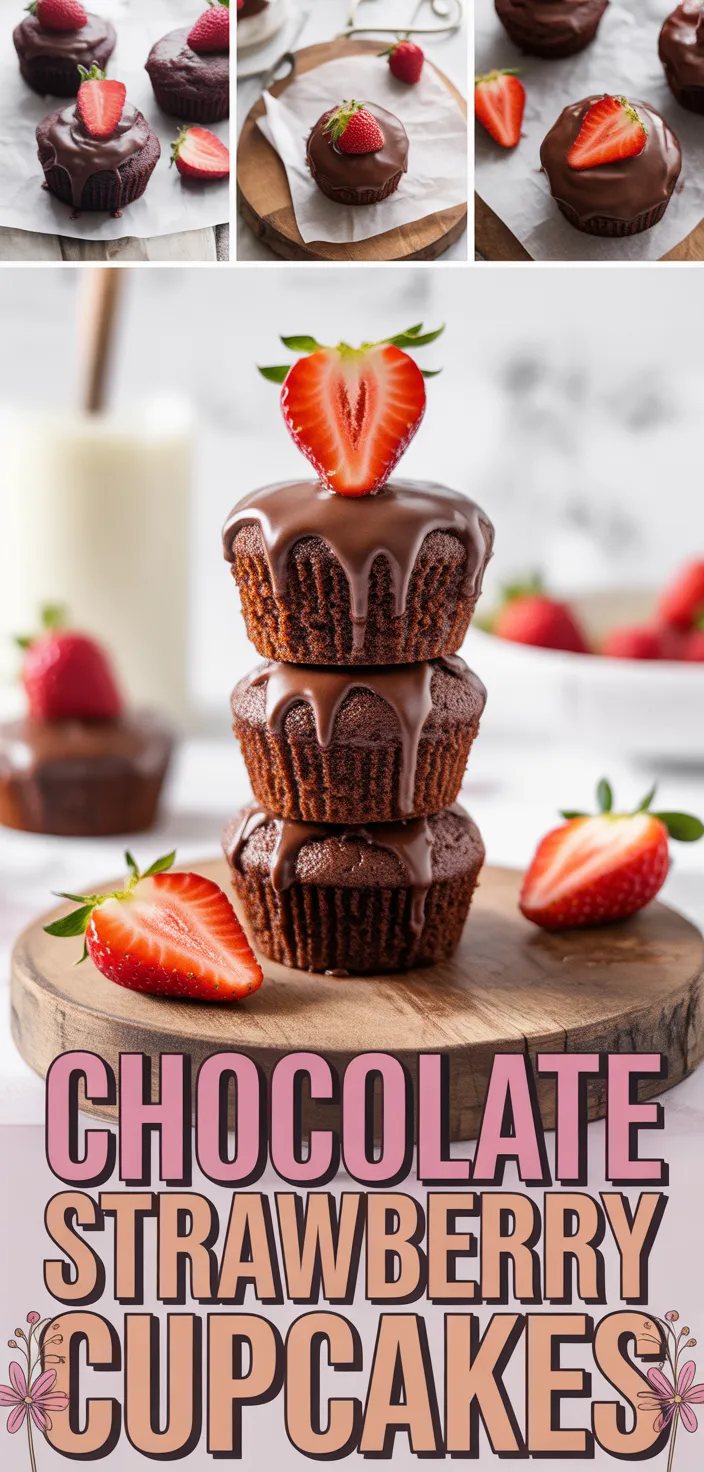 A photo of Chocolate Covered Strawberry Cupcakes For Valentines Day Recipe