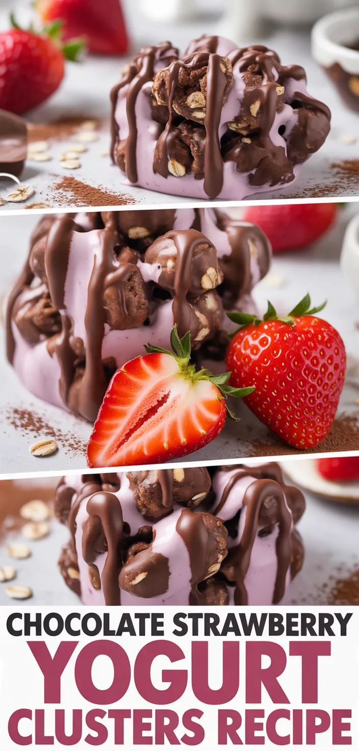 A photo of Chocolate Strawberry Yogurt Clusters Recipe