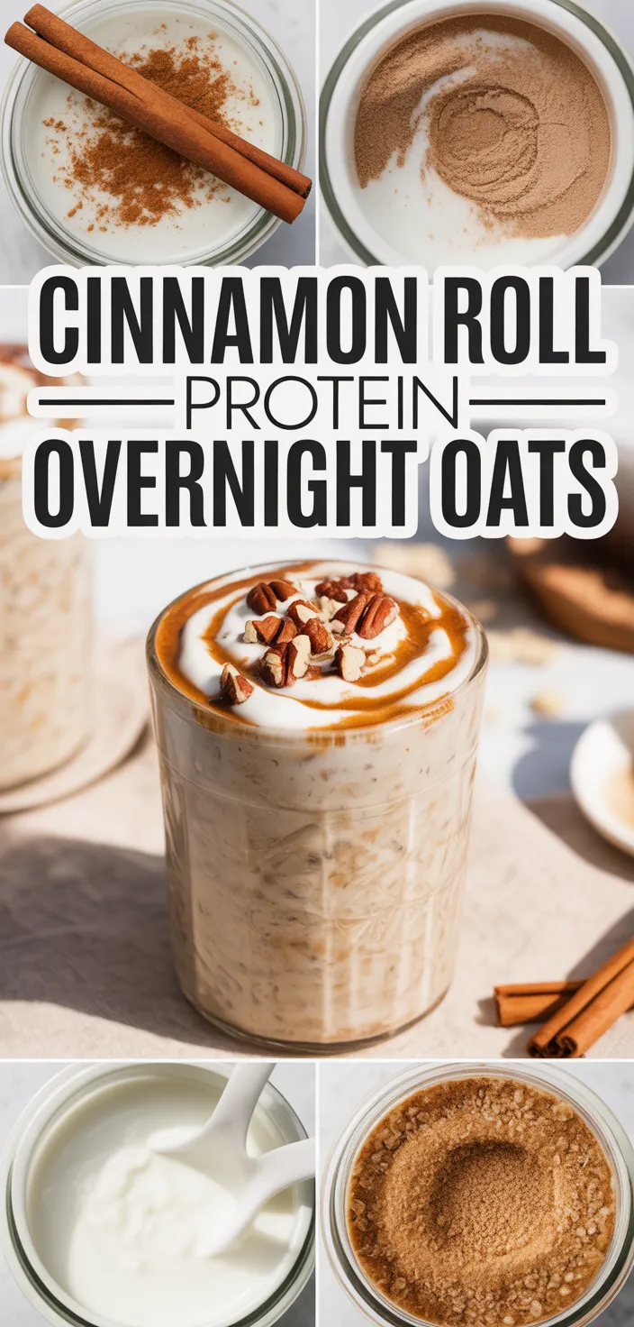 A photo of Cinnamon Roll Protein Overnight Oats Recipe