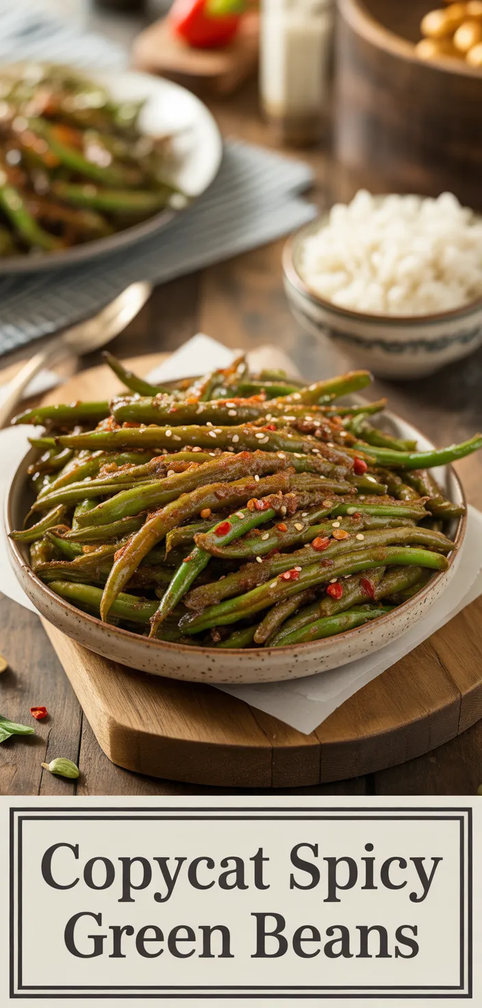 A photo of Copycat PF Chang's Spicy Green Beans Recipe