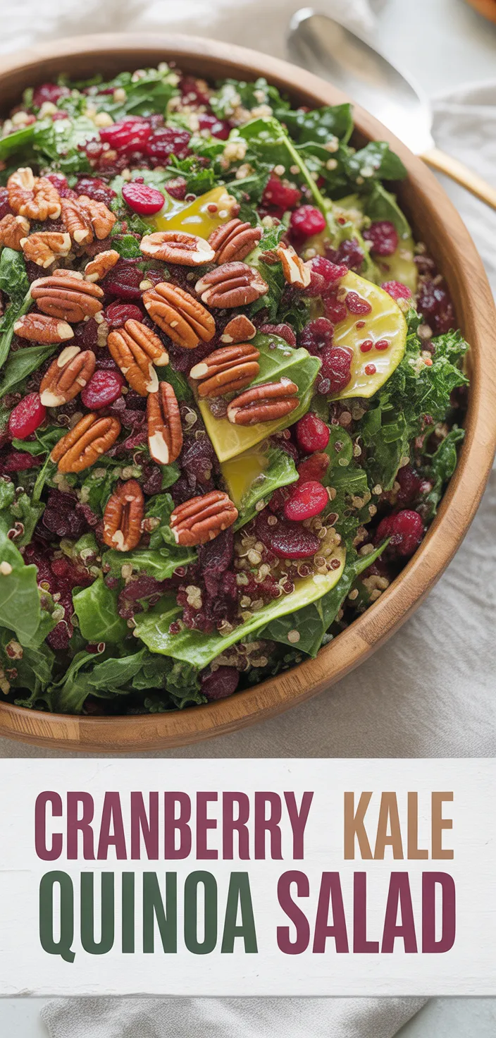 A photo of Cranberry Kale Quinoa Salad Recipe