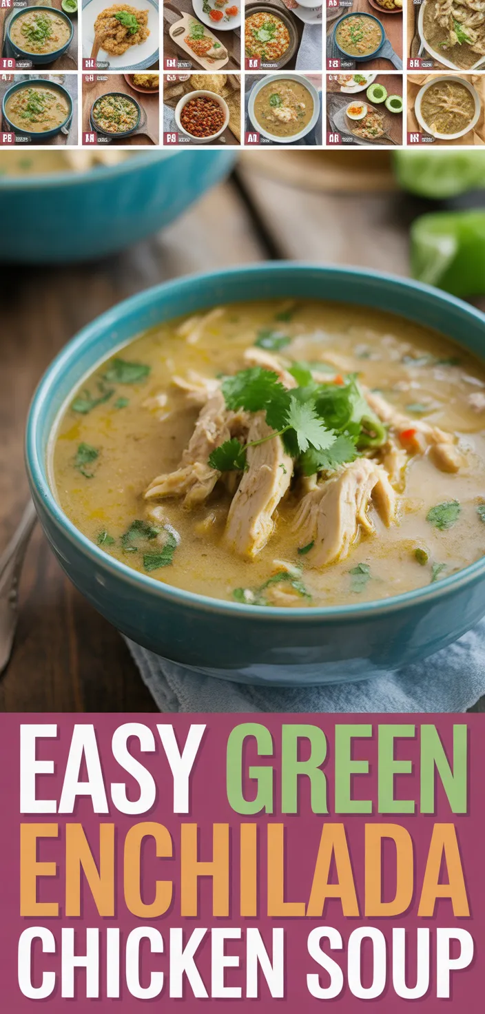 A photo of Easy Green Enchilada Chicken Soup Recipe