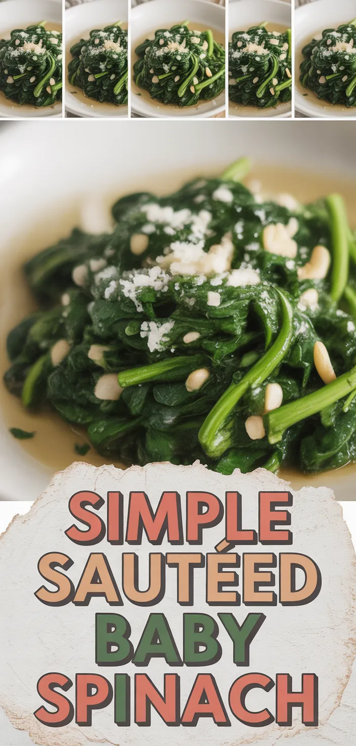 A photo of Simple And Flavorful Sautéed Baby Spinach Recipe