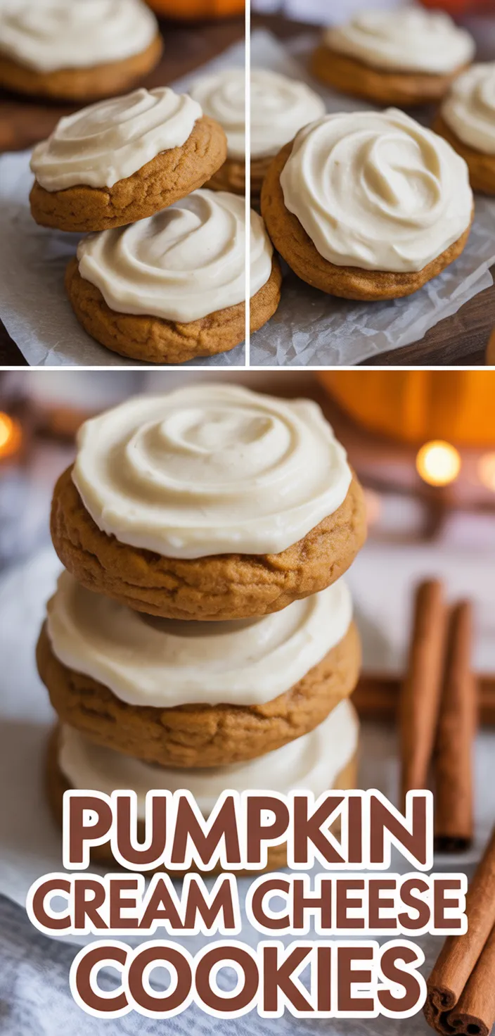 A photo of Soft Pumpkin Cookies With Cream Cheese Frosting Recipe