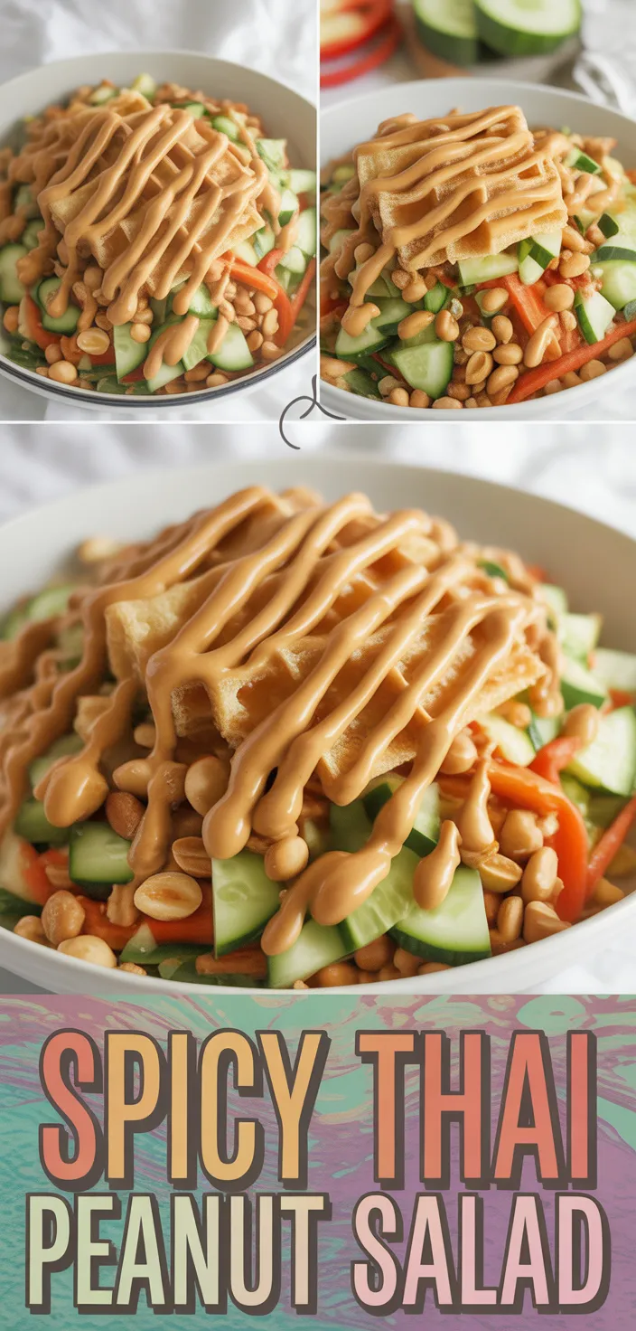 A photo of Thai Crunch Salad With Spicy Peanut Dressing (vegan) Recipe