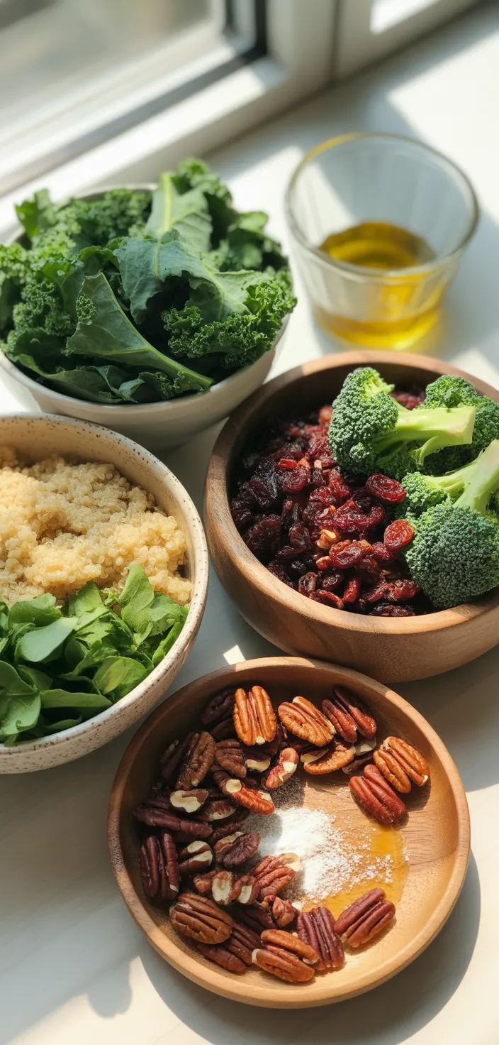Ingredients photo for Cranberry Kale Quinoa Salad Recipe