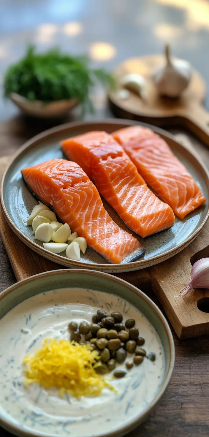 Ingredients photo for Creamy Dill Salmon Recipe