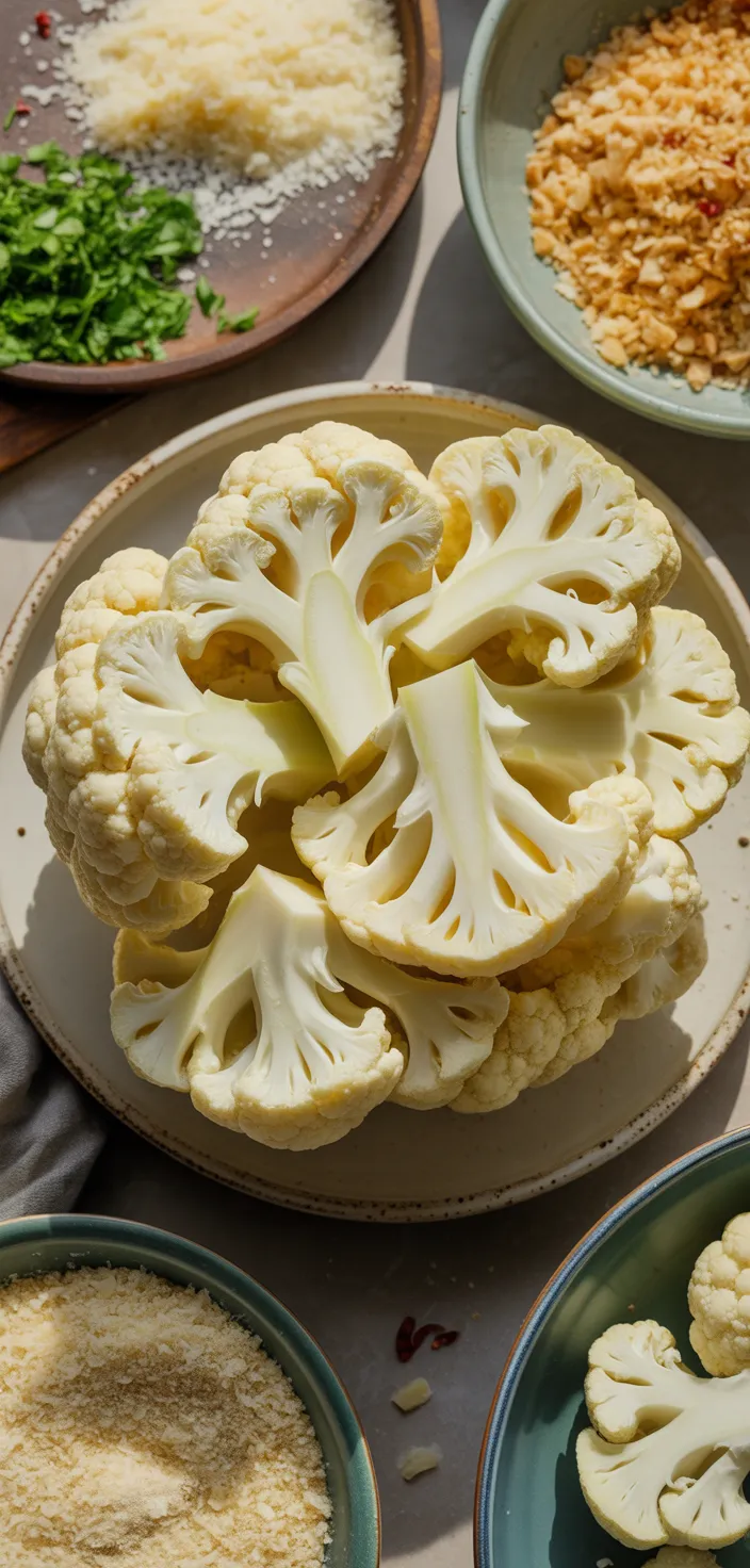 Ingredients photo for Crispy Parmesan Roasted Cauliflower Recipe