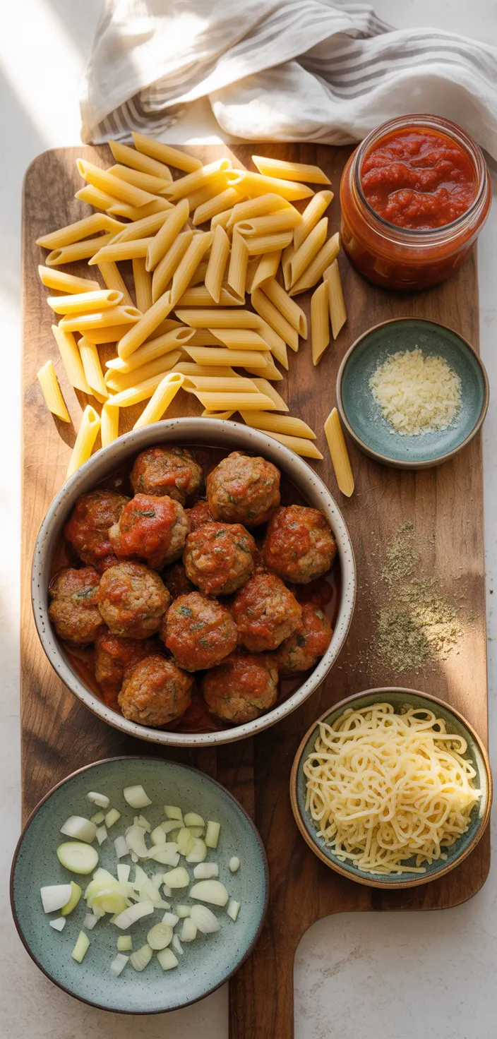 Ingredients photo for Dump And Bake Meatball Casserole Recipe