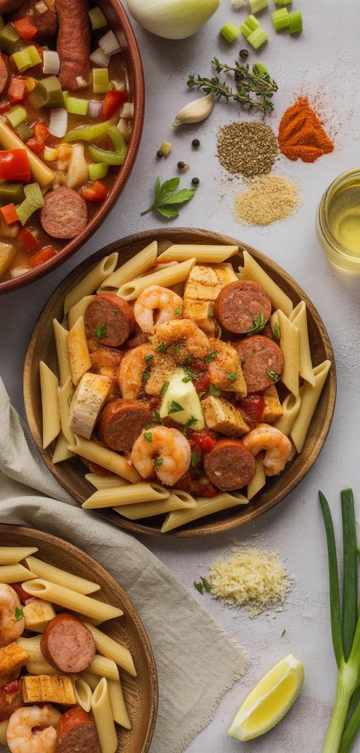 Ingredients photo for Easy Cajun Jambalaya Pasta Recipe