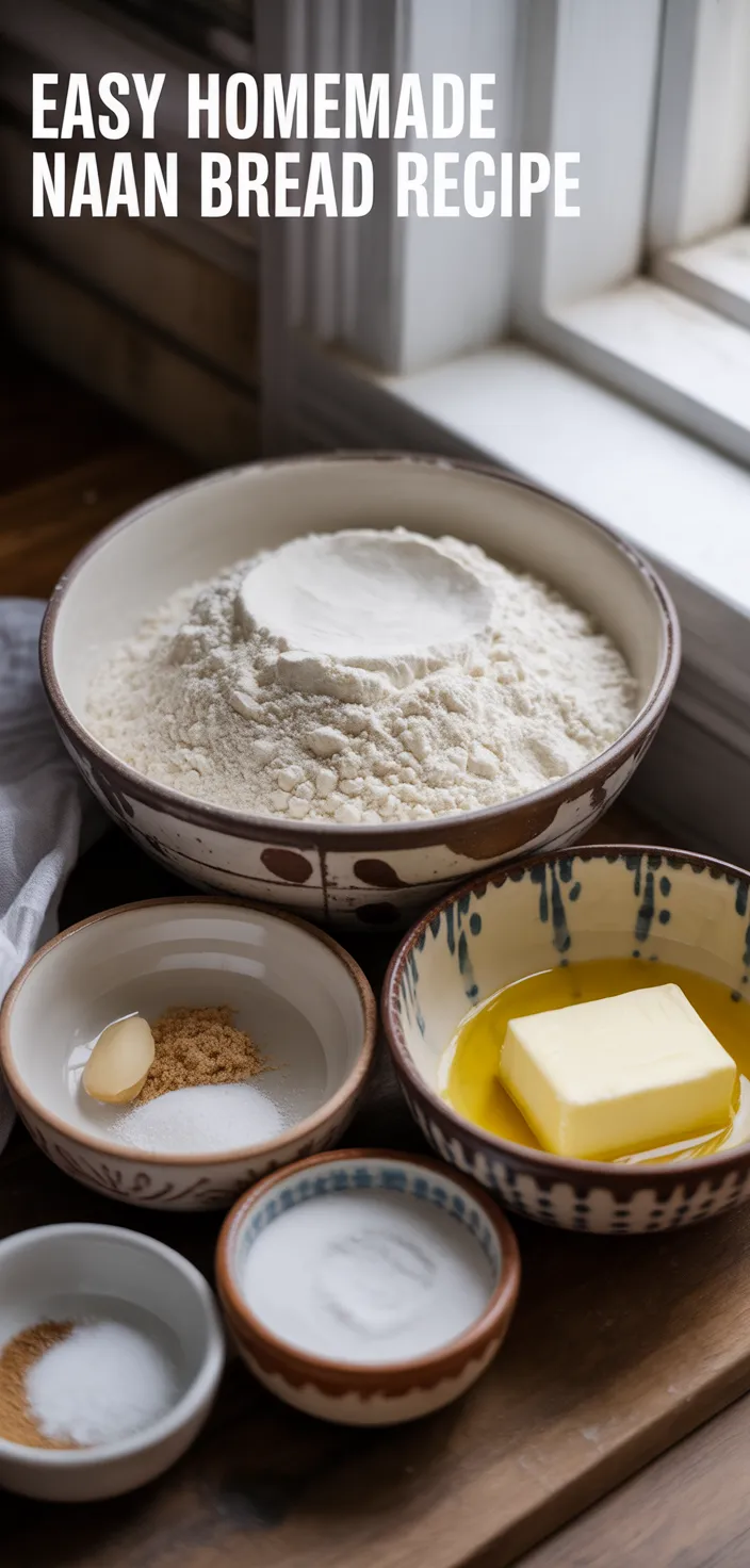 Ingredients photo for Easy Homemade Naan Bread Recipe