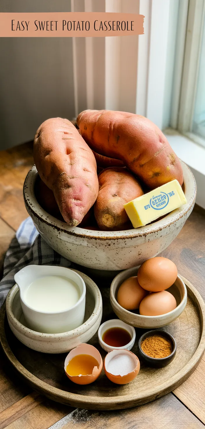 Ingredients photo for Easy Sweet Potato Casserole Recipe