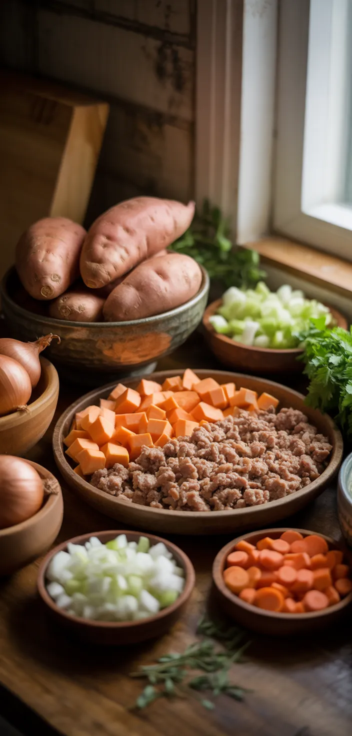 Ingredients photo for Healthy Sweet Potato Shepherd's Pie Recipe
