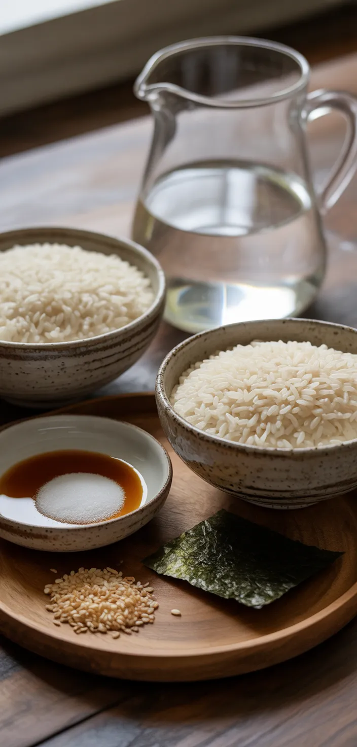 Ingredients photo for How To Make Sushi Rice (Perfect Every Time) Recipe