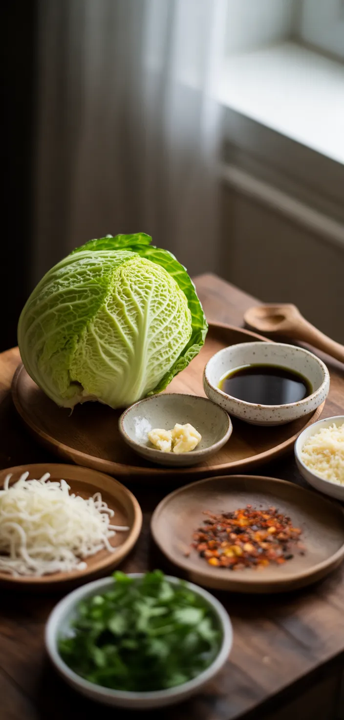 Ingredients photo for Oven Roasted Garlic Cabbage Steaks Recipe