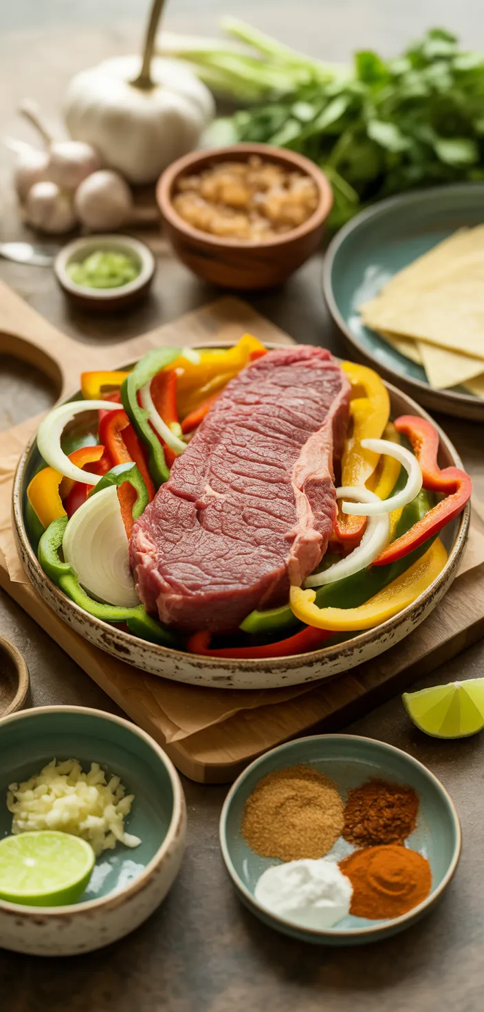 Ingredients photo for Restaurant Style Steak Fajitas  Recipe