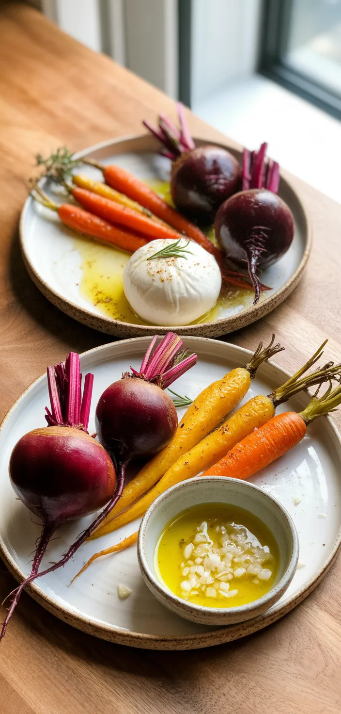 Ingredients photo for Roasted Beets And Carrot Salad With Burrata Recipe