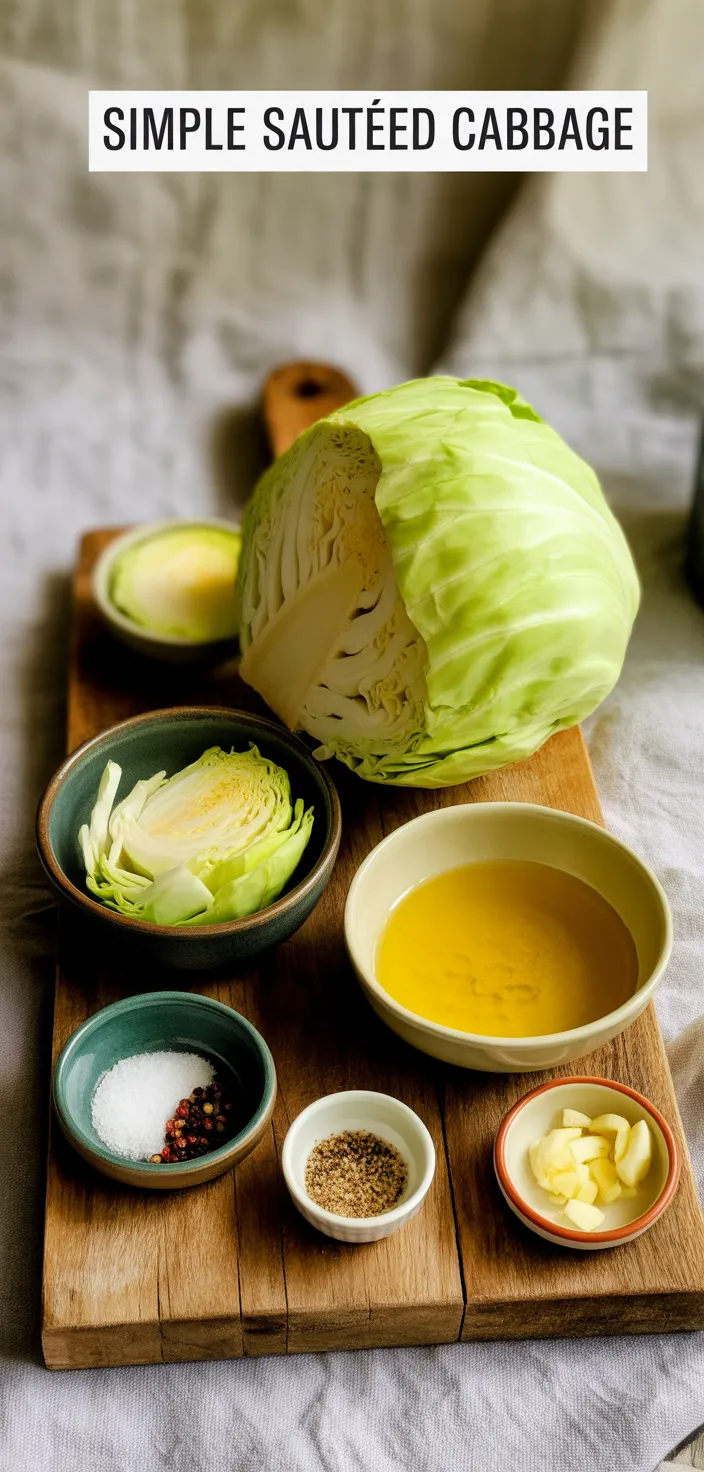 Ingredients photo for Simple Sautéed Cabbage Recipe