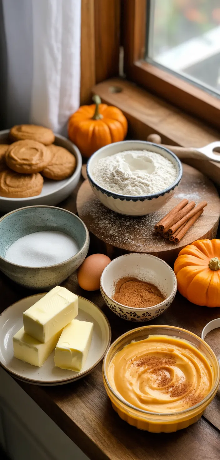 Ingredients photo for Soft Pumpkin Cookies With Cream Cheese Frosting Recipe