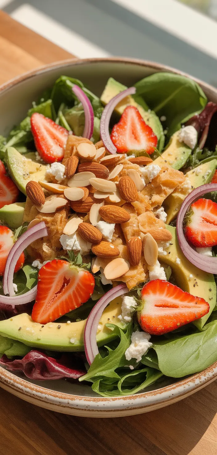 Ingredients photo for Strawberry Crunch Salad With Champagne Vinaigrette. Recipe