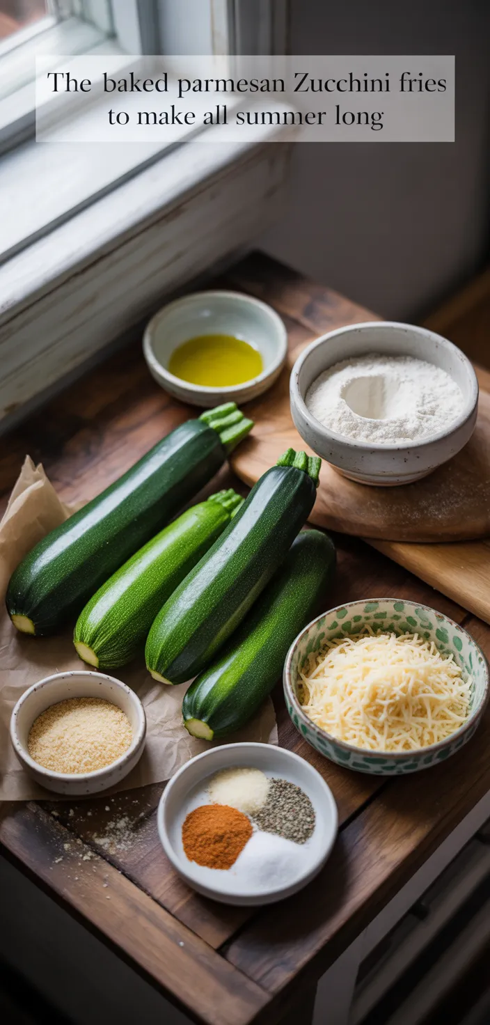 Ingredients photo for The Baked Parmesan Zucchini Fries To Make All Summer Long Recipe