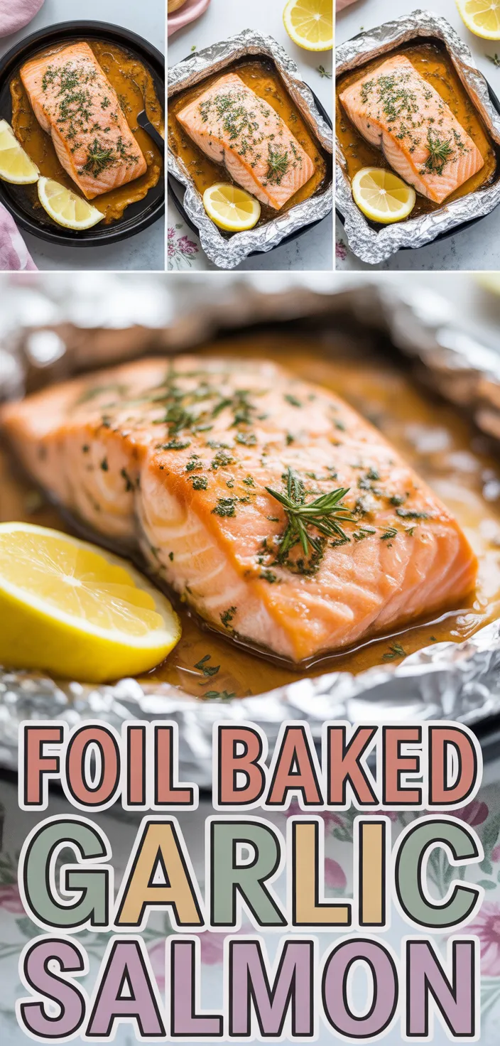A photo of Baked Garlic Lemon Salmon In Foil Recipe