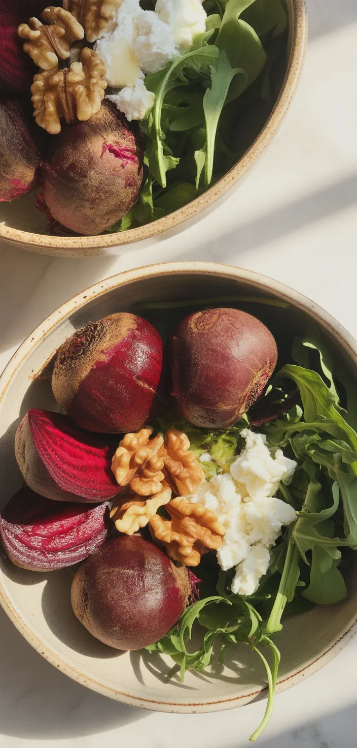 Ingredients photo for Roasted Beet Salad With Walnuts, Goat Cheese And Honey Balsamic Dressing Recipe