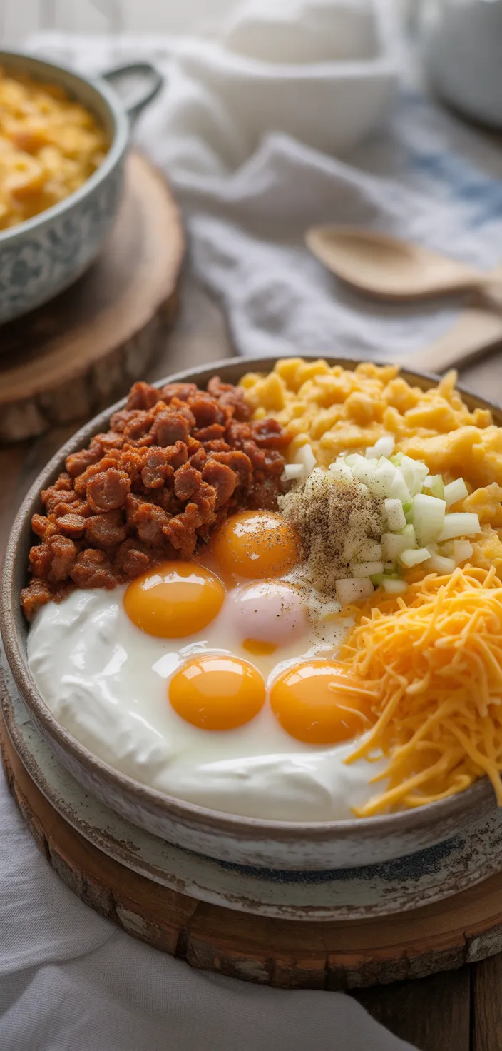 Ingredients photo for Sausage Hash Brown Breakfast Casserole Recipe