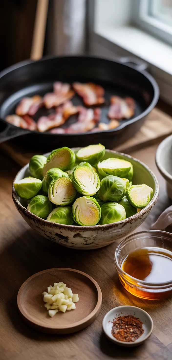 Ingredients photo for Bacon Brussels Sprouts Recipe