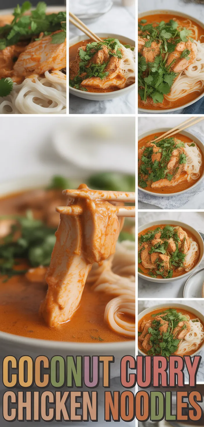 A photo of Coconut Curry Chicken And Rice Noodles Recipe